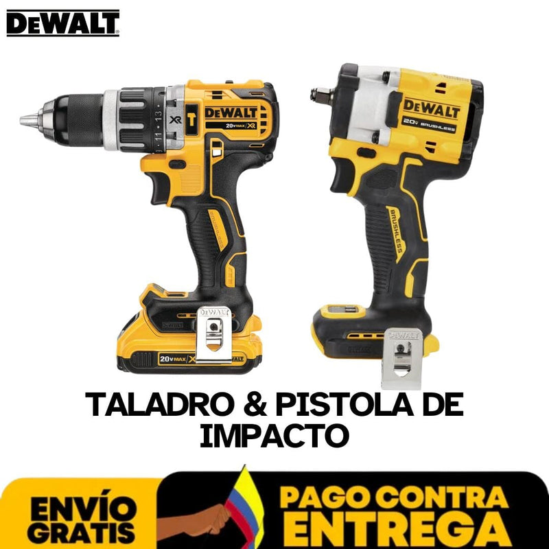 KIT DEWALT ORIGINAL | Taladro & Pistola De Impacto | 26 Accesorios De Regalo + 2 Baterias - Balck Friday 🔥 Herramientas Tienda Núcleo 