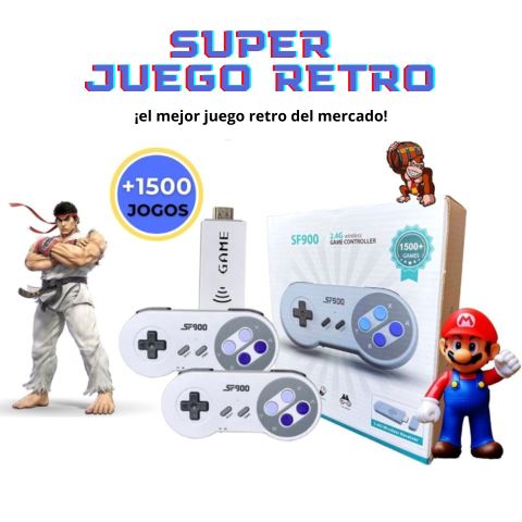 Super Game Retrô + 2 Controles Super Game Retrô Minha loja 1.500 Jogos 